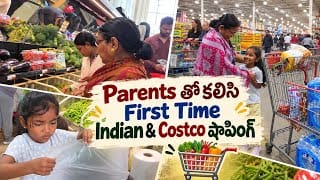 Parents తో కలిసి First Indian Store Buffet & Costco షాపింగ్ | US Telugu Vlogs