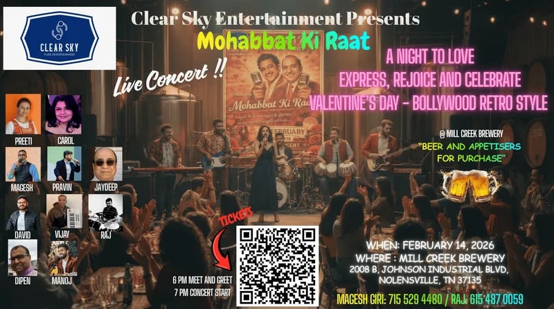 Valentine's Day - Bollywood Retro concert with Live Musicians